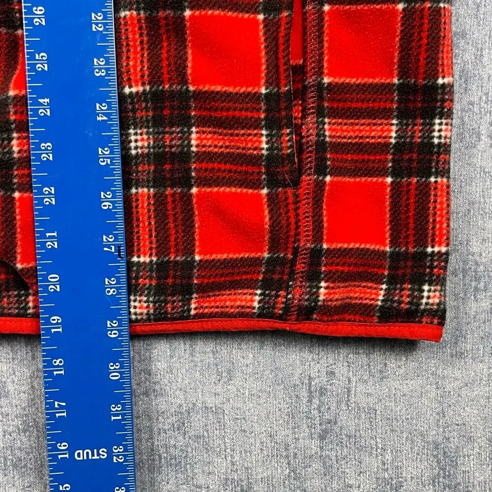 Basic Editions Red Buffalo Plaid Full Zip Fleece Jacket Cozy Outdoor Lumberjack